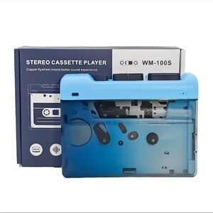 RAKÄNIBACH Portable Casette Player Translucent Blue NEW